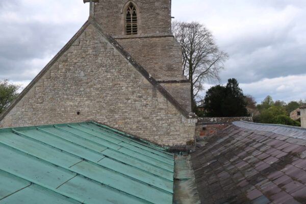 Slate lead copper roof